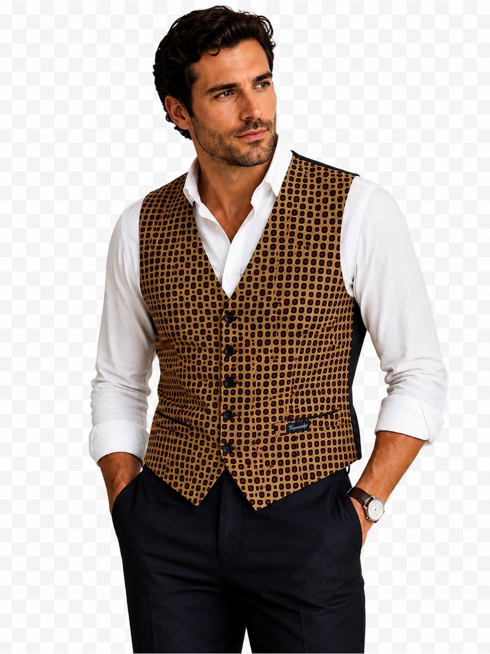 Faconnable Button Down Vest Size Small